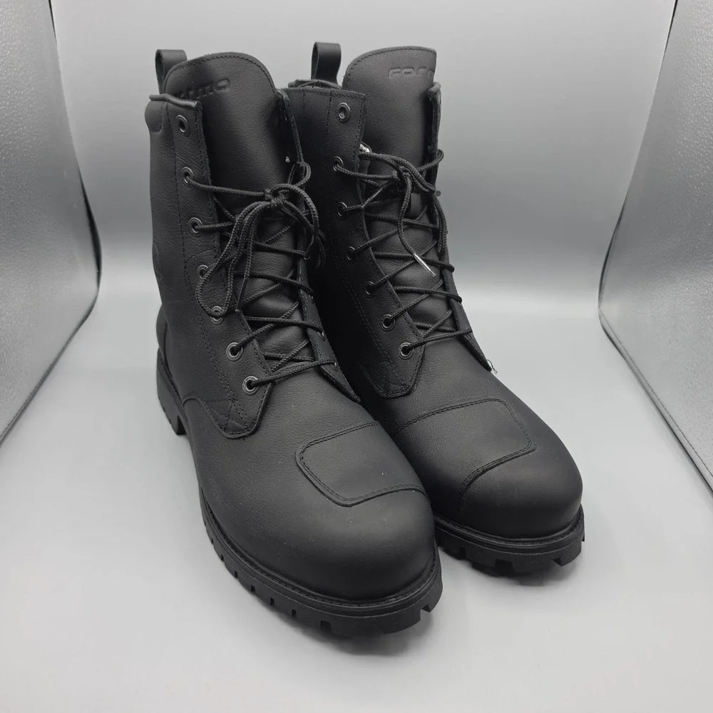 Forma Legacy Dry Motorcycle Boots Mens 47 Black Leather Waterproof Combat Zipper